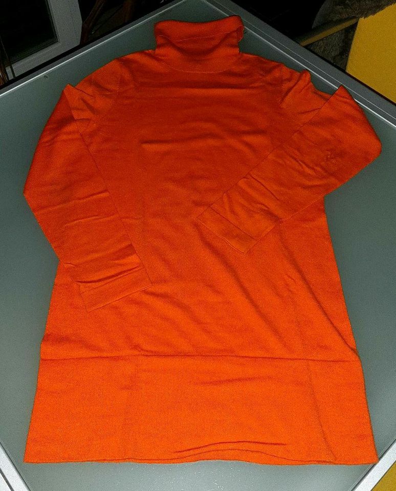 Strenesse Longpullover orange Gr. 42 Schurwolle & Kashmir in Volkertshausen