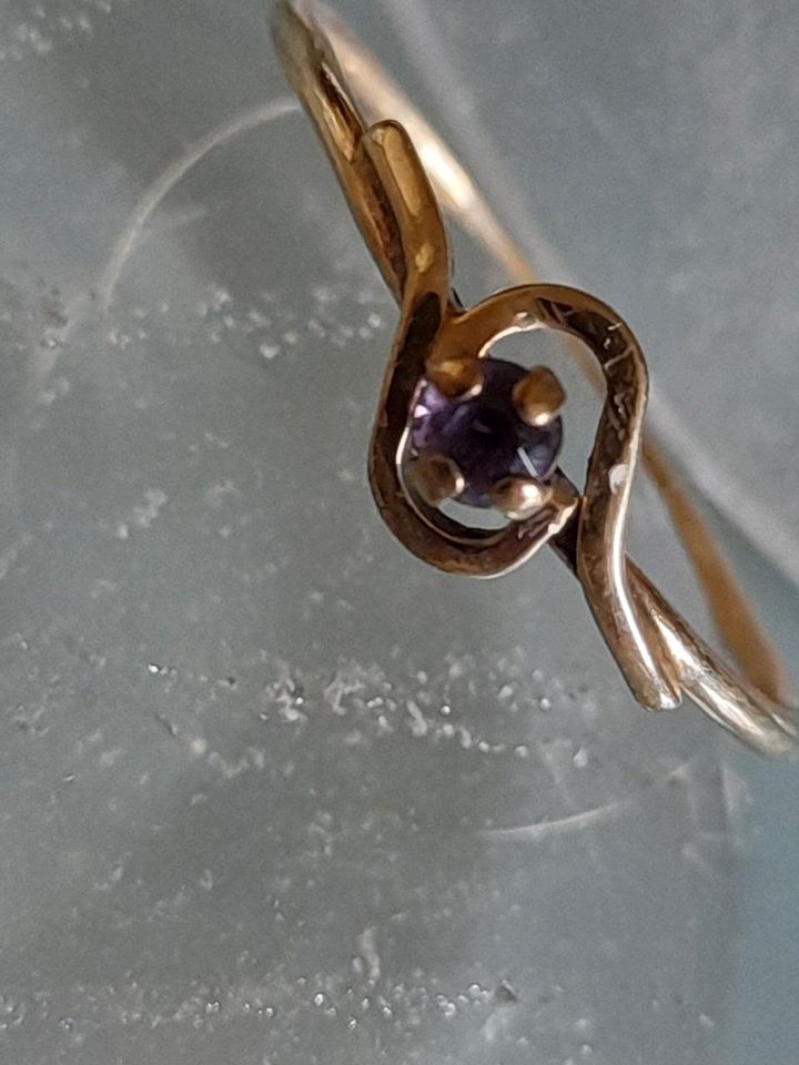 Filigraner Solitär Ring Amethyst Gold in Baesweiler