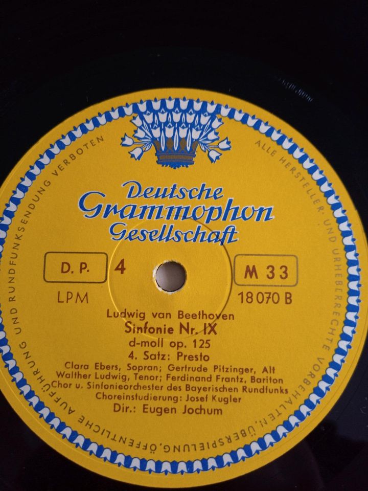 Beethoven  Tulp 1956 IX. Sinfonie D-moll Op. 125 2 Schallplatten in Heusweiler