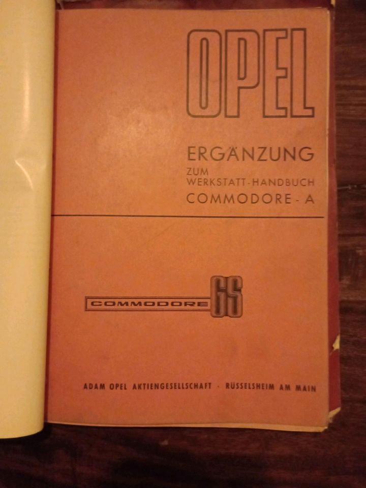 Werkstatt Handbuch Commodore A + GS März 1967 in Freinsheim