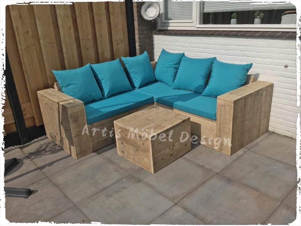 Gerüstholz Ecksofa Loungemöbel Loungeset Gartenlounge Sitzgruppe in Bottrop