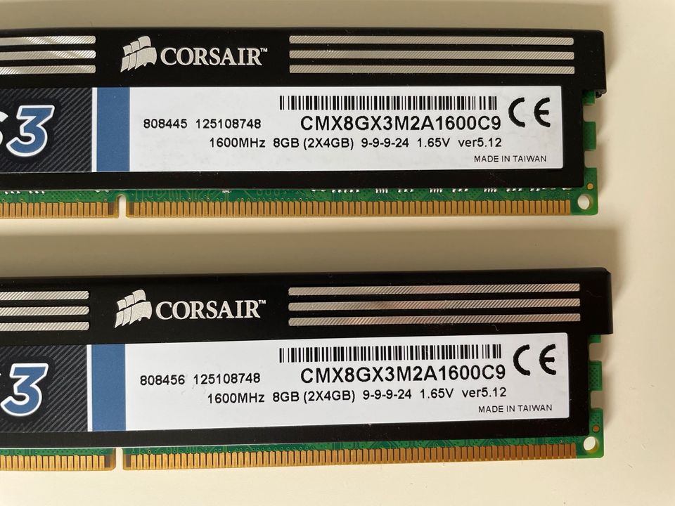 Arbeitsspeicher RAM Corsair XMS3 DDR3 8GB 1.65V 1600MHz in Rosdorf