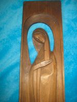 Holzrelief Maria - Madonna - betende Frau - Wandbild 72 cm lang - Saarland - Losheim am See Vorschau