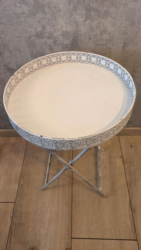 Kleiner Tisch Beistelltisch Shabby Chic Metall Tisch in Heyerode