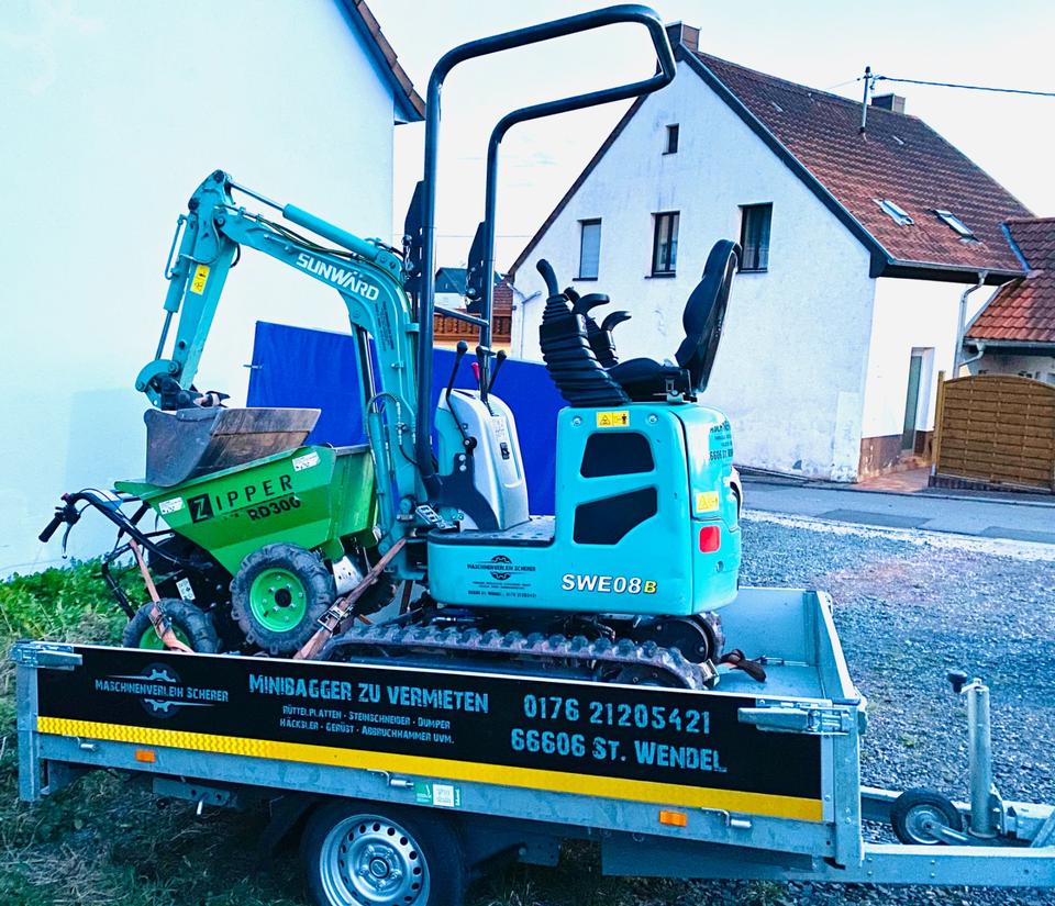 Minibagger Microbagger Bagger Kettenbagger Vermietung / mieten in St. Wendel