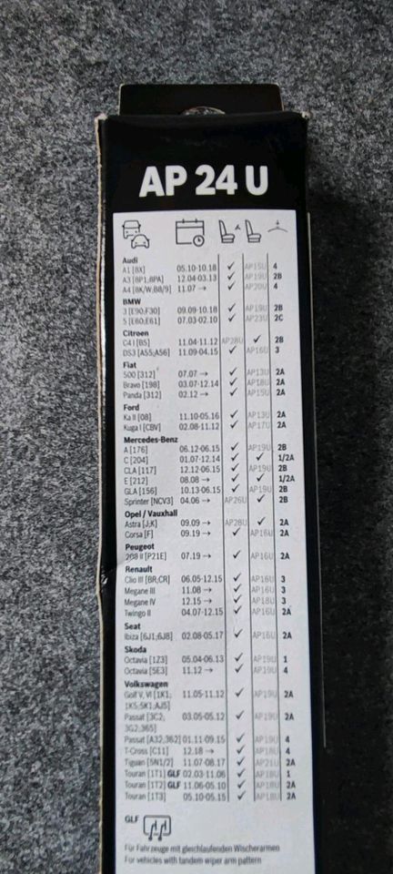 Scheibenwischer Bosch AEROTWIN AP16 U und AP24U in Völklingen