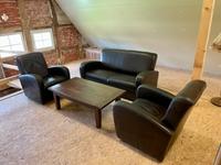 Schwarze Ledersofa Garnitur mit Couchtisch Niedersachsen - Damme Vorschau