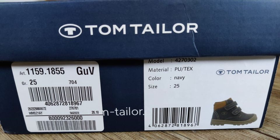 Kinderstiefel - Tom Tailor in OVP - Jungen - navy blau - Größe 25 in Heusenstamm