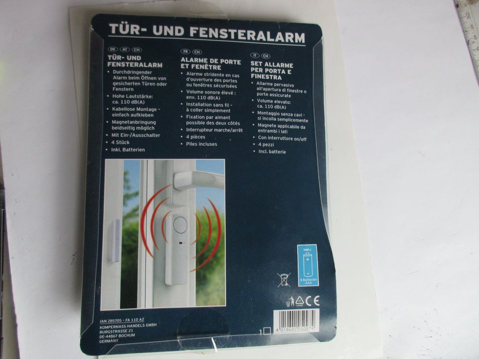 4x Tür Fenster Alarm Einbruchschutz akustisch drahtlos Alarmanlag in Wilhelmshaven