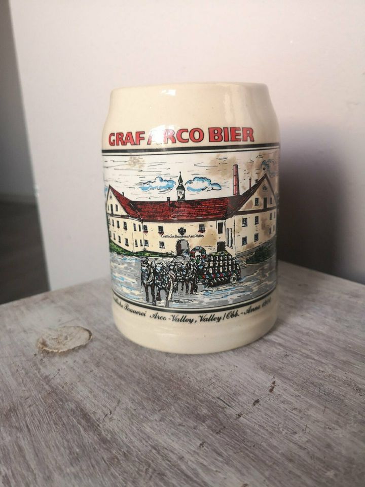 Bierkrug Graf Arco Bier 1900 Steingut Steinkrug neuwertig in Essenbach