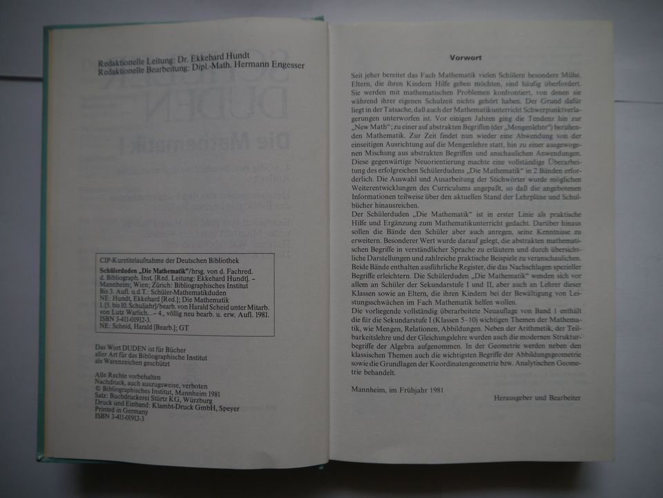 Schülerduden Die Mathematik I - Ein Lexikon zur Schulmathematik. in Berlin