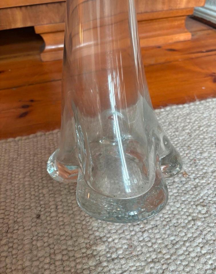 Vintage elegante XXL Art Deco Vase Glas Handarbeit organisch in Berlin