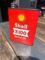 Shell X-100 Öldose rot 60er ungeöffnet Deko Oldtimer Garage Vespa Nordrhein-Westfalen - Korschenbroich Vorschau
