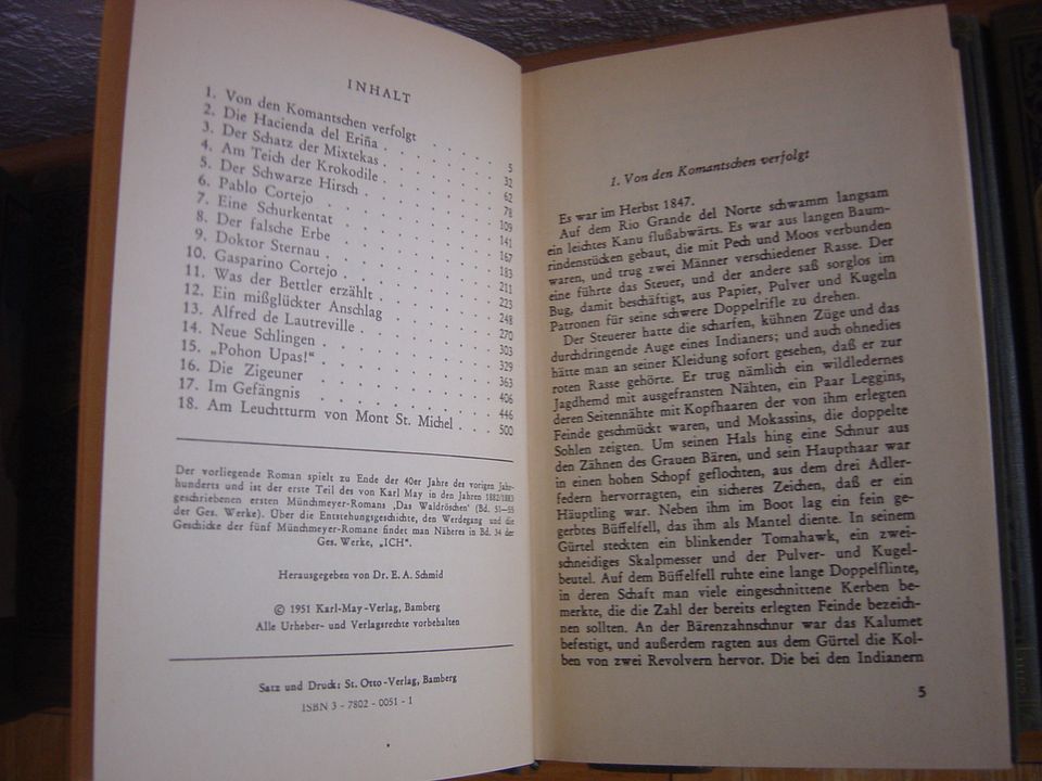 15 x Karl May Bücherbände aus 1952 / Karl-May-Verlag in Stuttgart