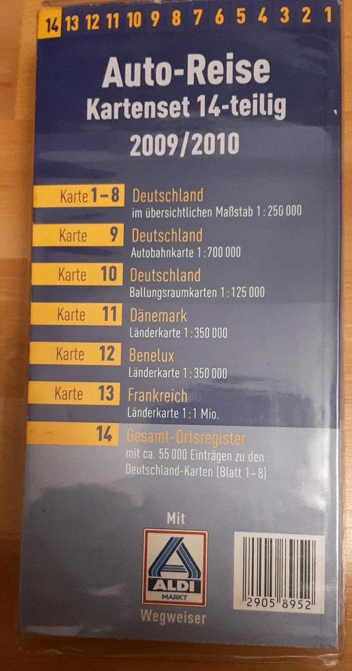 Auto-Reisekarte Deutschland Aldi 2009/2010 mit Dänemark Benelux in Hamburg