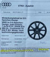 AUDI ORIGINALWinterräder mit Conti. Reifen komplett und neuwertig Niedersachsen - Weyhe Vorschau