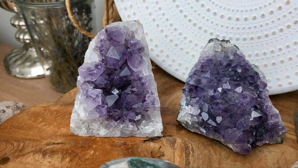 ⚜️ Amethyst Amethystdruse Druse Cluster Calcit Quarz Stufe in Minden