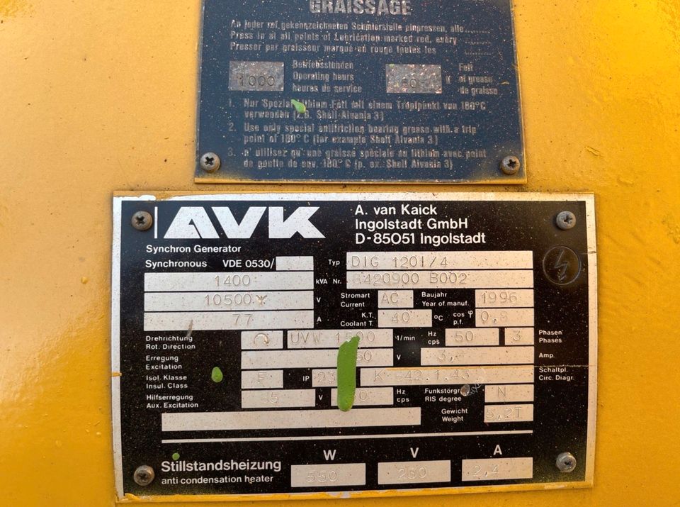 CAT 1400 KVA Gas Stromaggregate BHKW Notstromaggregat in Gundelsheim