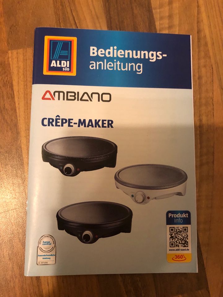 Crêpe Maker von Ambiano Aldi wie neu in Schwäbisch Hall