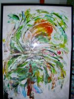 Moderne Kunst - „Abstrakte Energie“- Handgemalte Acryl Bild Bayern - Neudrossenfeld Vorschau