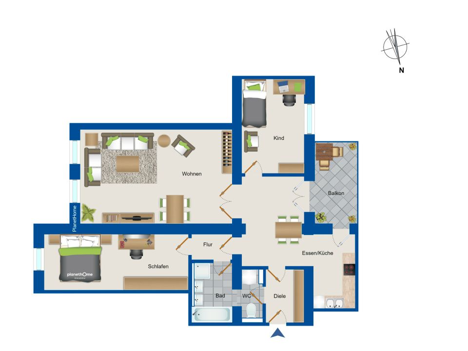 Exklusive 3-Zimmer-Wohnung mit Balkon im begehrten Stadthausquartier Siebengrün in Leipzig - Gohlis! in Leipzig