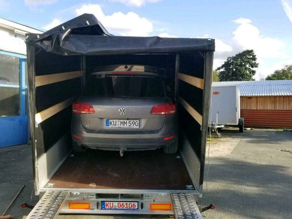 Geschlossener Fahrzeugtransporter Autoanhänger mieten 3500 KG in Neudrossenfeld
