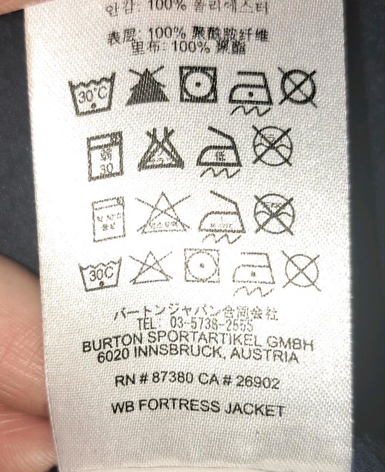 Burton Parka Fortress Jacket dunkelblau Gr. L Teddyfutter in Nümbrecht