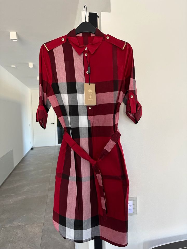 Burberry Blusenkleid Karo Rot Gr. 6 EU 38 neu in Grafenau