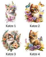 Bügelbild Bügelmotiv Katze Cat Kitten Blumen Junge Mädchen Rheinland-Pfalz - Landau-Nußdorf Vorschau