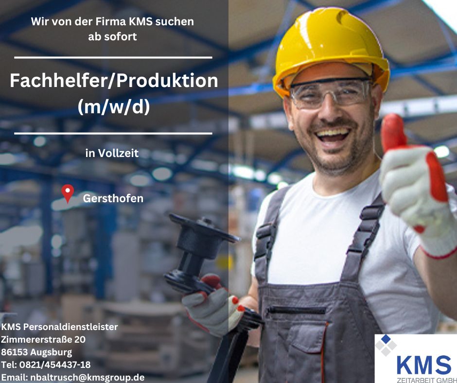 Fachhelfer (m/w/d) Bereich Produktion in Gersthofen in Augsburg