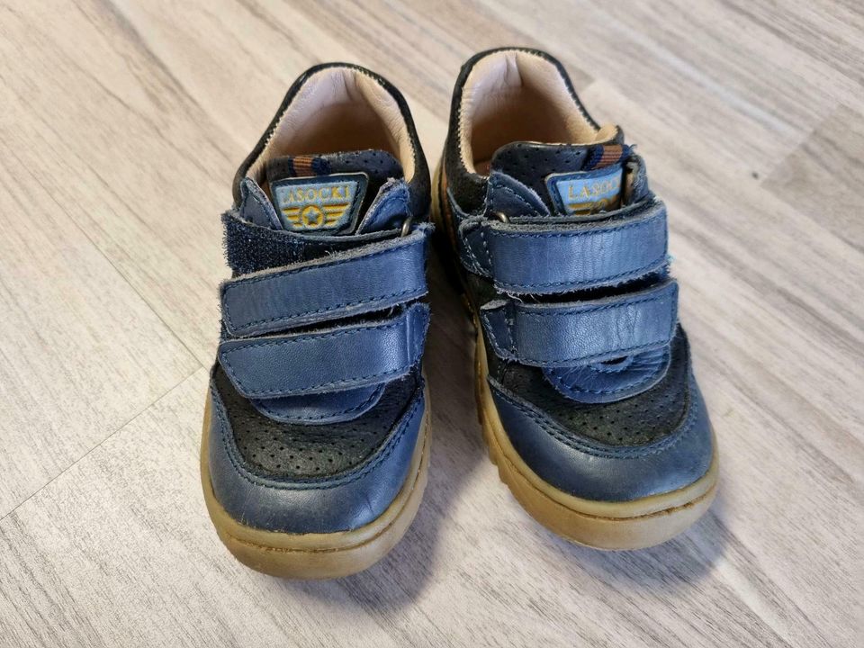 Lederschuhe Echtleder Halbschuhe Klettverschluss Lasocki 20 blau in Eibau-Walddorf