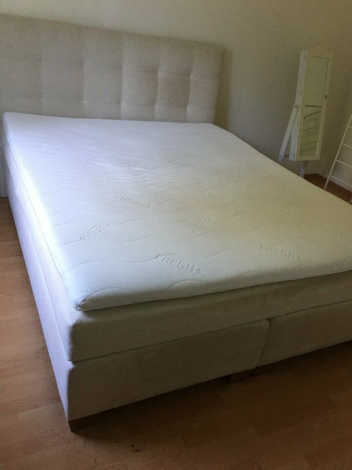 Maß-Boxspringbett 180x220cm, 1 H2 Mat., 2 Boxen, 18cm Topper beig in Neumünster