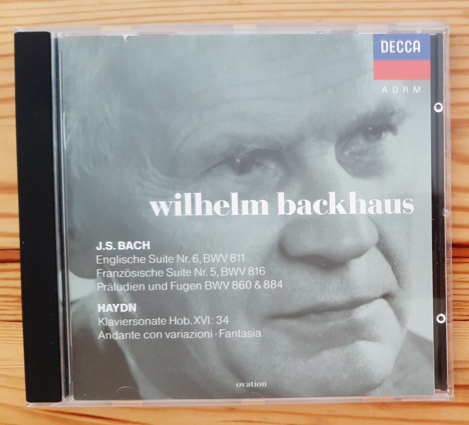 WILHEM BACKHAUS, J.S. Bach, Haydn, Klavier,1992 in Berlin