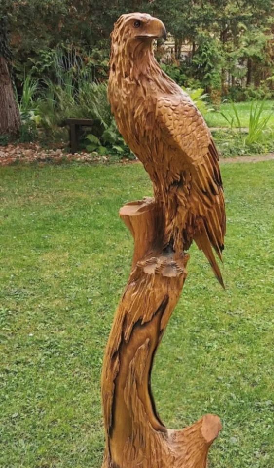 Holzfiguren AUFTRAGSARBEITEN Eule Haus Garten Frühling Beet Hund in Querfurt