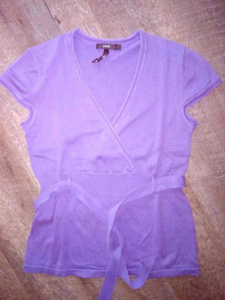 Pullover / Pullunder mit Gürtel von Zero Größe 40 lila in Bebra