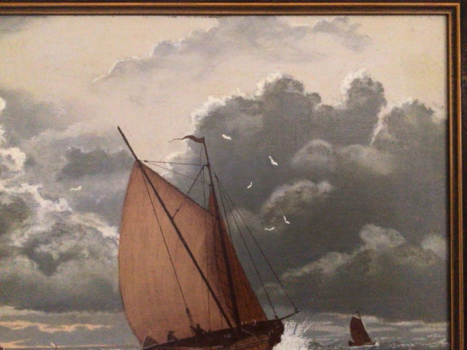 Fischer vor der Küste, Lupenmalerei, Jaap Hartog, NL in Mechenhard
