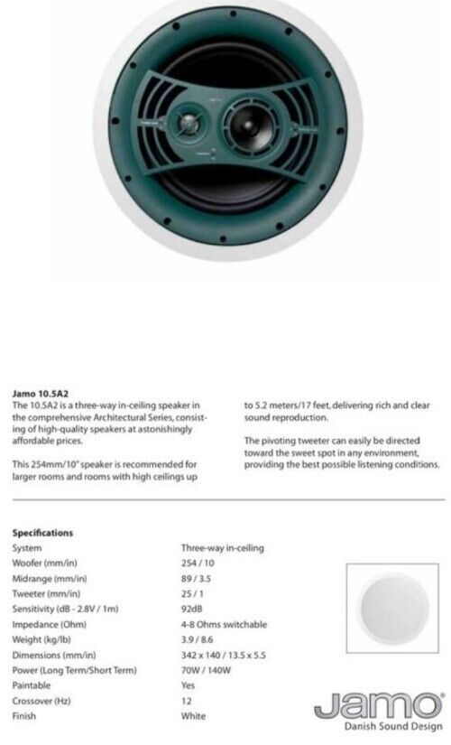 JAMO 10.5A2  Einbaulautsprecher in Voerde (Niederrhein)