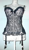 Gr.S/36 Corsage schwarz rosa dessous cosplay gothic emp lingerie Baden-Württemberg - Rastatt Vorschau