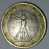 1 Euro Münze 2002 Italien Homo Vitruvianus, Leonardo da Vinci Niedersachsen - Emden Vorschau