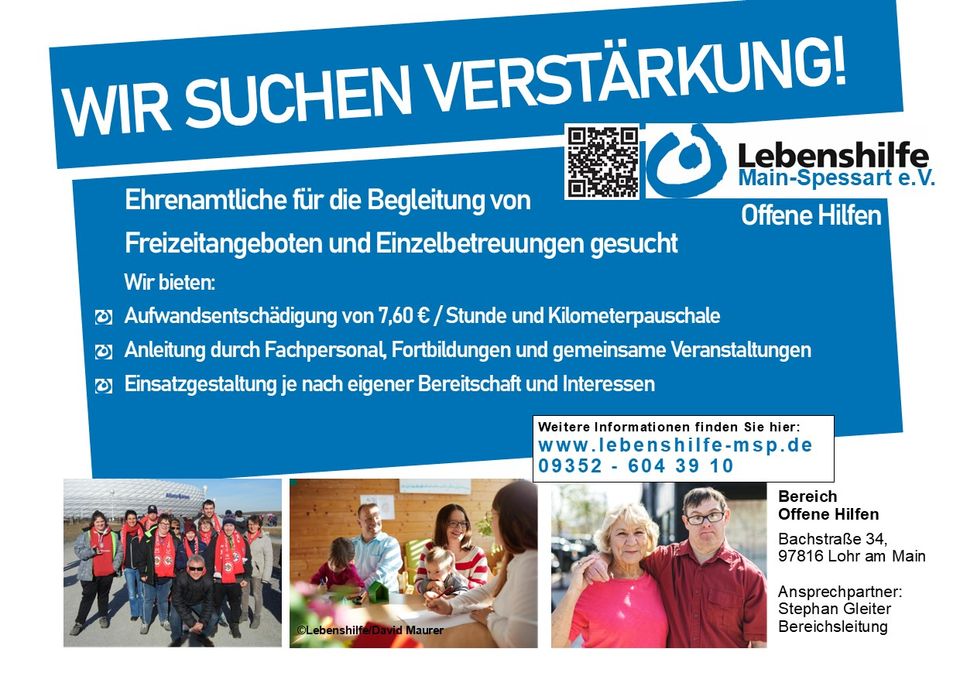 Ehrenamtliche Helfer*innen gesucht ! in Lohr (Main)