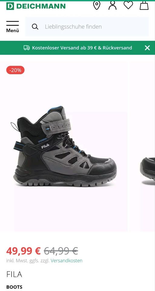 FILA BOOTS blau Kinderschuhe Gr.36 wasserabw. Klett+Schnürung in Schwedt (Oder)