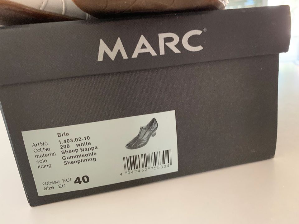 Spangenpumps Marc, Leder weiß, Gr 40, neu in Kassel