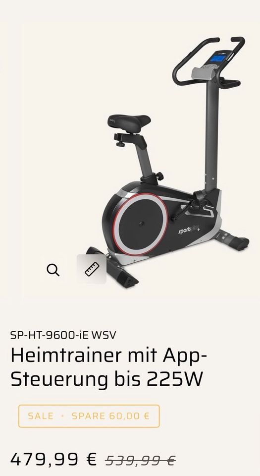 Sport Plus Heimtrainer mit App-Steuerung bis 225W in Mörfelden-Walldorf