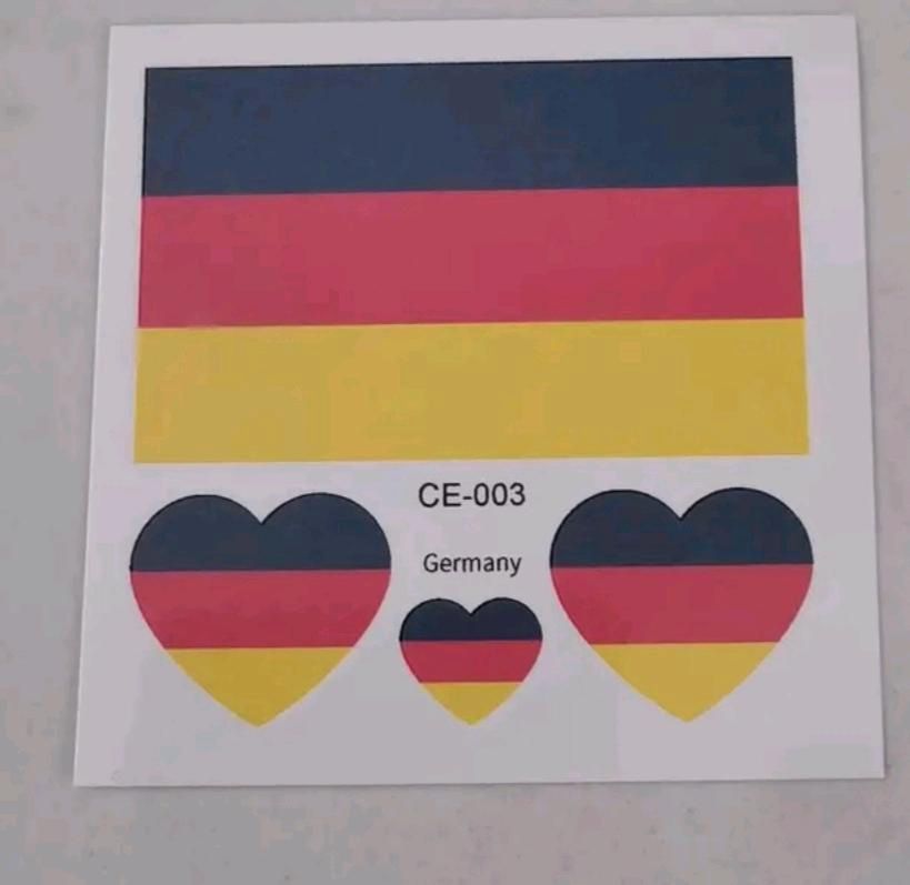 5 Stück Deutschland Flaggen Fan Tattoo in Leverkusen