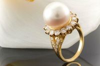 Perlenring Ring mit Südsee Zuchtperle und Brillanten 750 Gold Nordrhein-Westfalen - Wegberg Vorschau