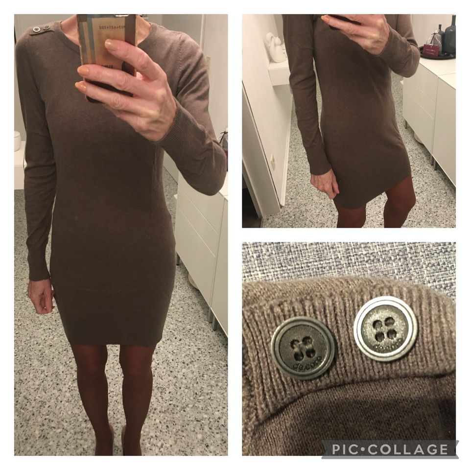 Strick-Kleid taupe Esprit de.corp 32/34 Stiefelkleid Kleid Basic in Baar-Ebenhausen