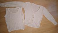 Top & Strickjacke gr 34  ❤ 2 Teile weiß mit Vintage- Lochmuster Bayern - Waal Vorschau