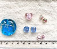 Veredelte Glasperlen, rosa, blau, silberfoliert - Schmuck basteln Sachsen-Anhalt - Magdeburg Vorschau