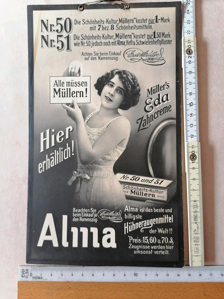 Alte Werbung 1915 Eda Müller Drogerie in Herrnhut