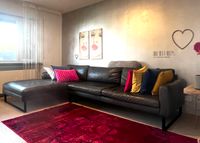 Sofa, Longchair + 3 Sitzer, grau, Kufen schw. matt, Leder, Ricadi Bayern - Senden Vorschau